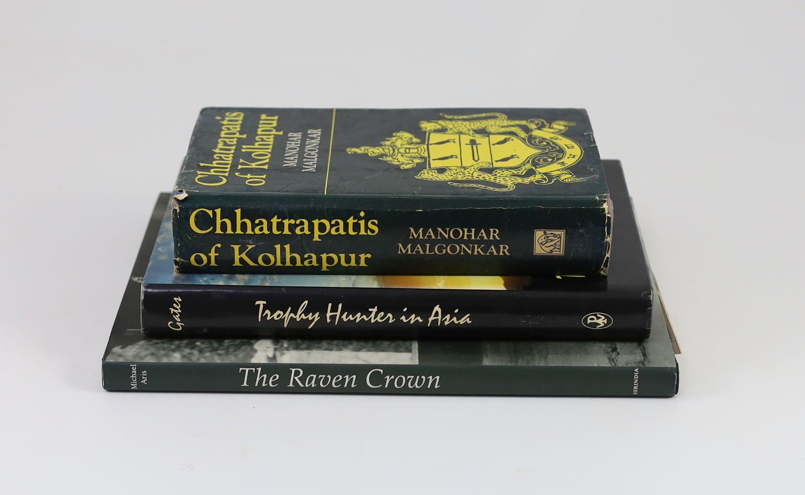 Gates, Elgin T. Trophy Hunter in Asia. Winchester Press, New York, 1971. Malgonkar, Manohar. Chhatrapatis of Kolhapur. Bombay, 1971. Aris, Michael. The Raven Crown. The Origins of Buddhist Monarchy in Bhutan. 4to., Londo